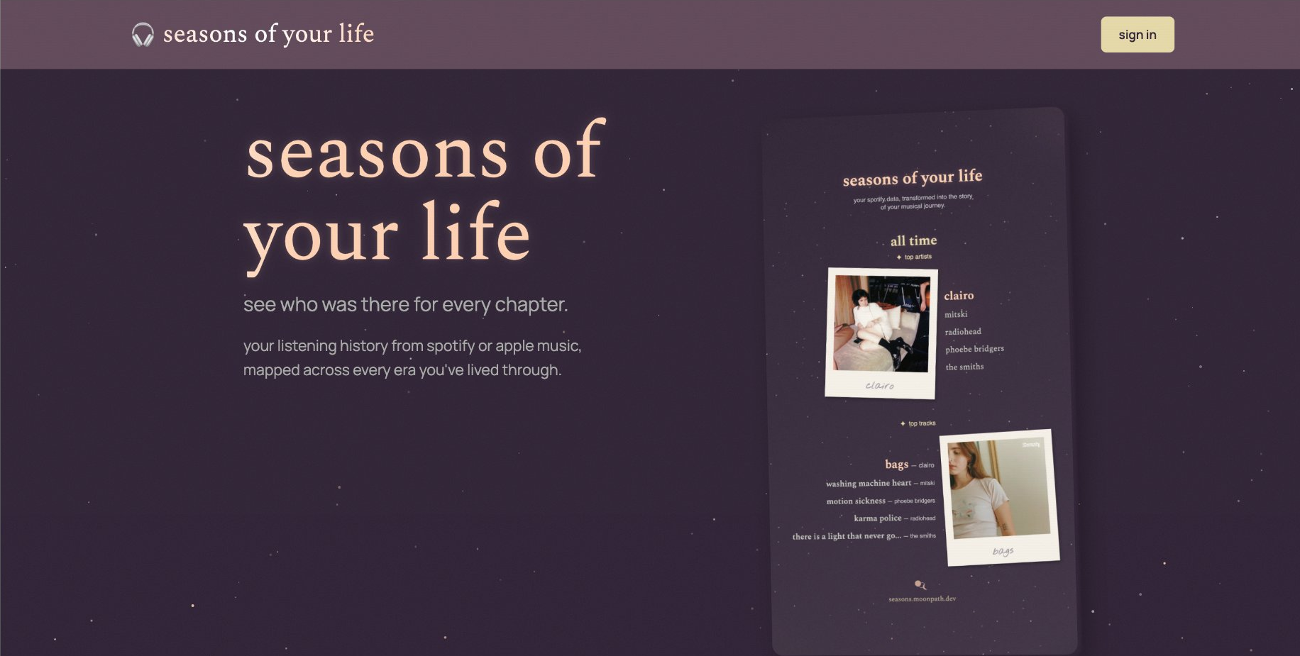 seasons of your life landing page